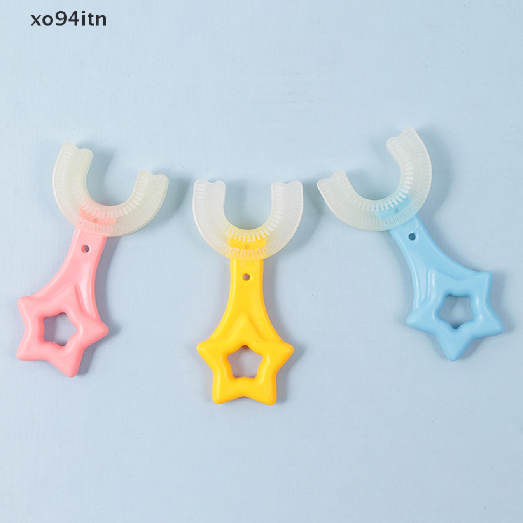 Bàn Chải Đánh Răng Xoay 360 Độ Hình Chữ U Dành Cho Trẻ Em° Bàn Chải Đánh Răng Mềm Mại An Toàn Dành Cho Trẻ 2-12 Tuổi