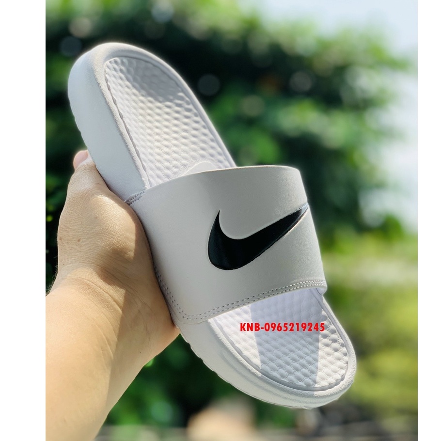 ♥️ Sale sốc+Ảnh Thật ♥️ dép nike quai ngang nam nữ, dép quai ngang thể thao nam nữ 𝐍𝐈𝐊𝐄-𝐁𝐞𝐧𝐚𝐬𝐬𝐢 màu trắng quai trắng
