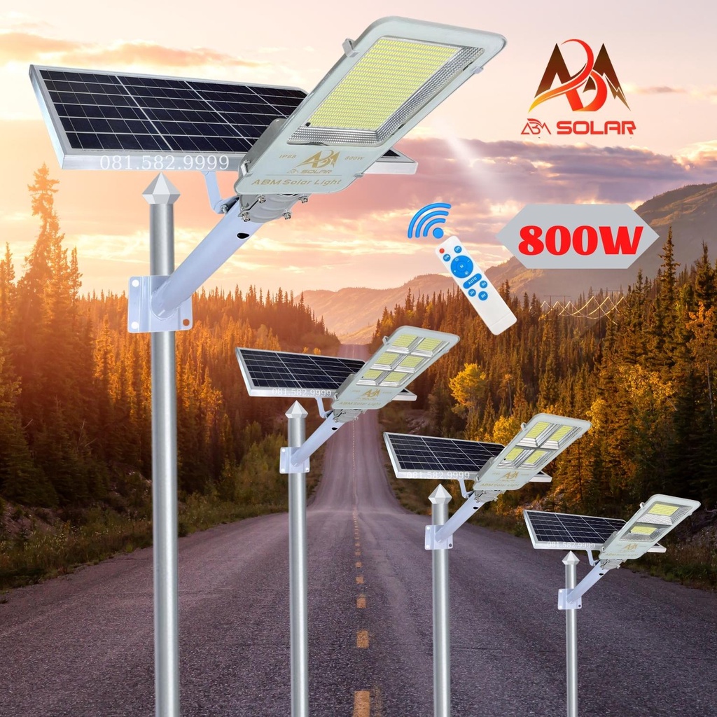 [800W] Đèn Năng Lượng Mặt Trời Vinda 300W - 1000W , Đèn Đường , Sân Vườn . Tấm Pin Năng Lượng Rời, IP68 Chống Nước ABM