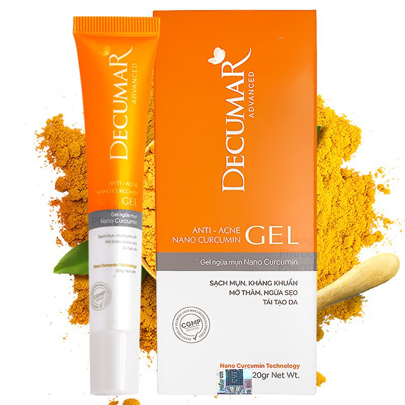 Decumar Advanced Anti-Acne Nano Curcumin (CVI) - Gel Hỗ trợ Ngừa Mụn, Giảm Thâm Mụn, Mờ Sẹo (Tuýp 20g) [Chính Hãng]