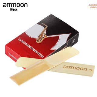 PSUPER ammoon 10-pack Pieces Strength 2.5 Bamboo Reeds for Eb Alto Saxophone Sax Accessories
