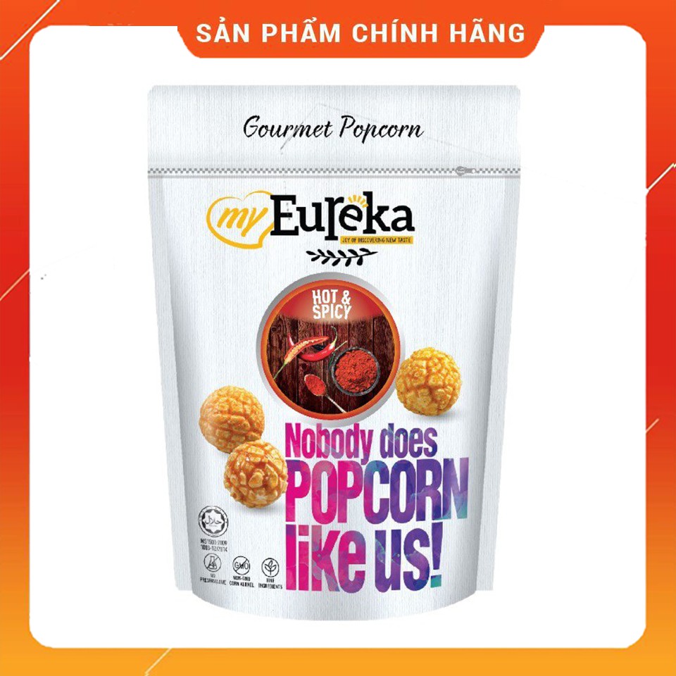 Bỏng ngô Eureka nhập khẩu Malaysia vị Kem chua & Hành (bịch 80g)