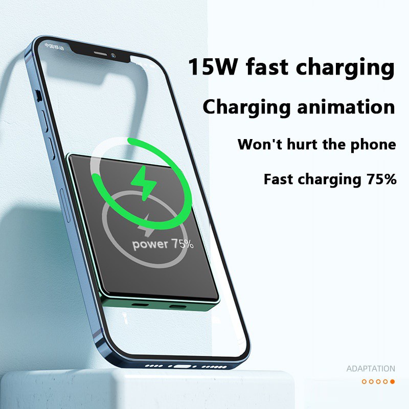 Sạc dự phòng ko dây  10000mah hỗ trợ sạc ko dây táo cho ĐT táo 12 12 Pro 12 Pro Max