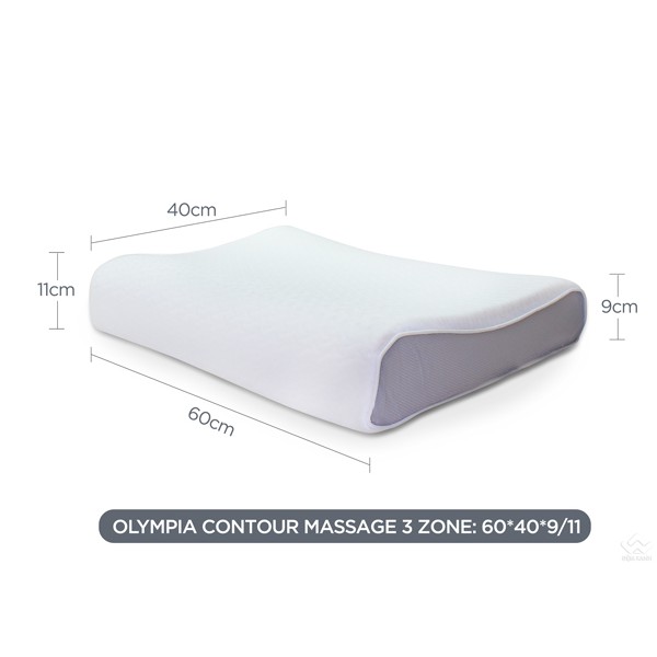 [ẢNH THẬT] Gối Cao Su Massage 3 vùng Olympia Contour 3'zone (Chính Hãng)