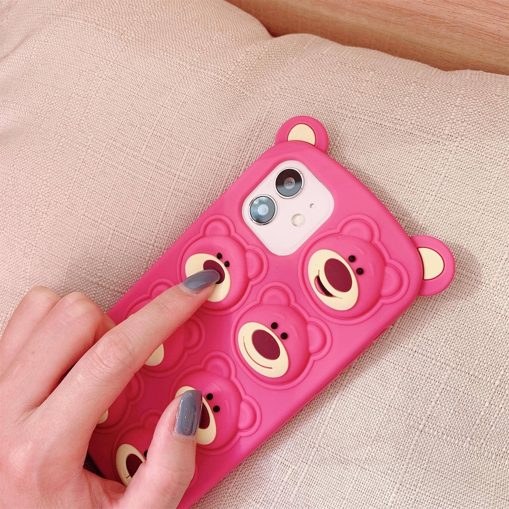 Ốp Điện Thoại Mềm Chống Rơi Họa Tiết Gấu Cho Iphone 7 8/7/8 plus Xs Max Xr 11 12 13 14Pro Max