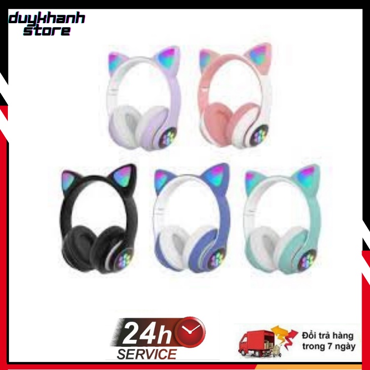 💥Tai Nghe Mèo Bluetooth💥 Headphone P47💥 STN-28 Dễ Thương Có Mic,Âm Bass Mạnh Và Dung Lượng Pin Khủng 400mAh BH 6 Tháng