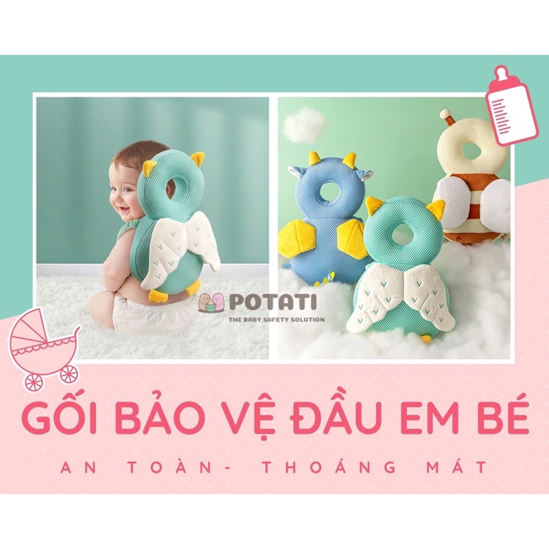 Gối đeo lưng - Gối bảo hộ lưng và gáy cho bé tập ngồi, tập bò, tập đi an toàn hàng chính hãng