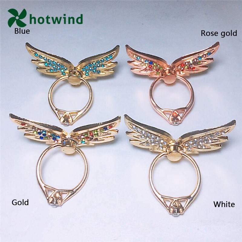 HW Angel Wings Metal Multifunctional Fall Proof Folding Ring Mobile Phone Holder