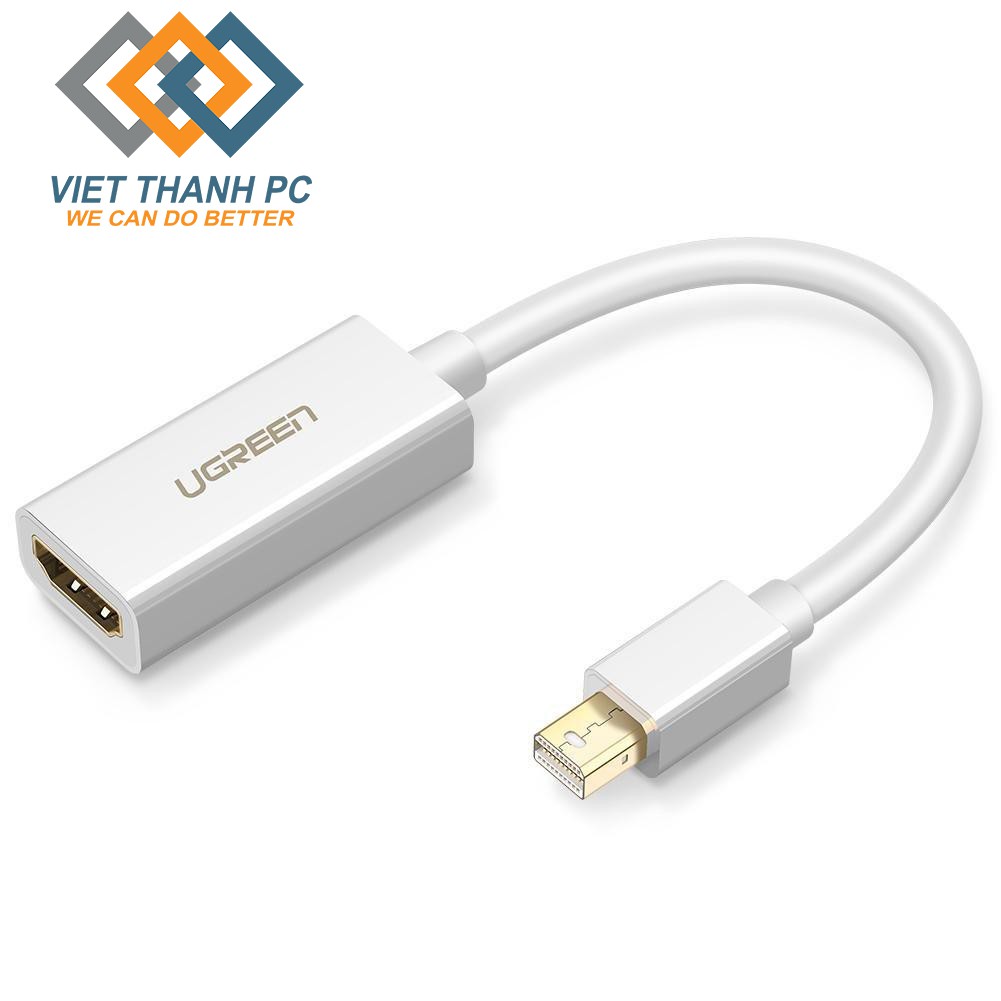 Cổng chuyển đổi MINI DISPLAY PORT to HDMI, hỗ trợ phân giải 1920*1080_ Cáp Mini displayport to HDMI Ugreen 10461/10460