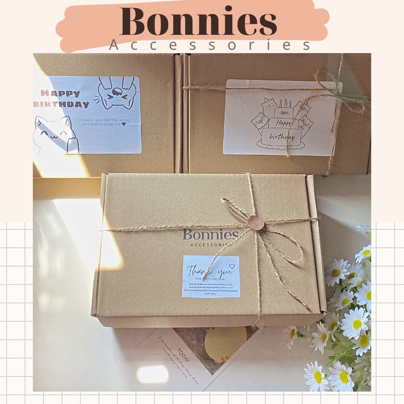 Hộp đựng quà Kraft xinh xắn - Hộp Không Đựng Quà Bằng Giấy (Bonnies Accessories)