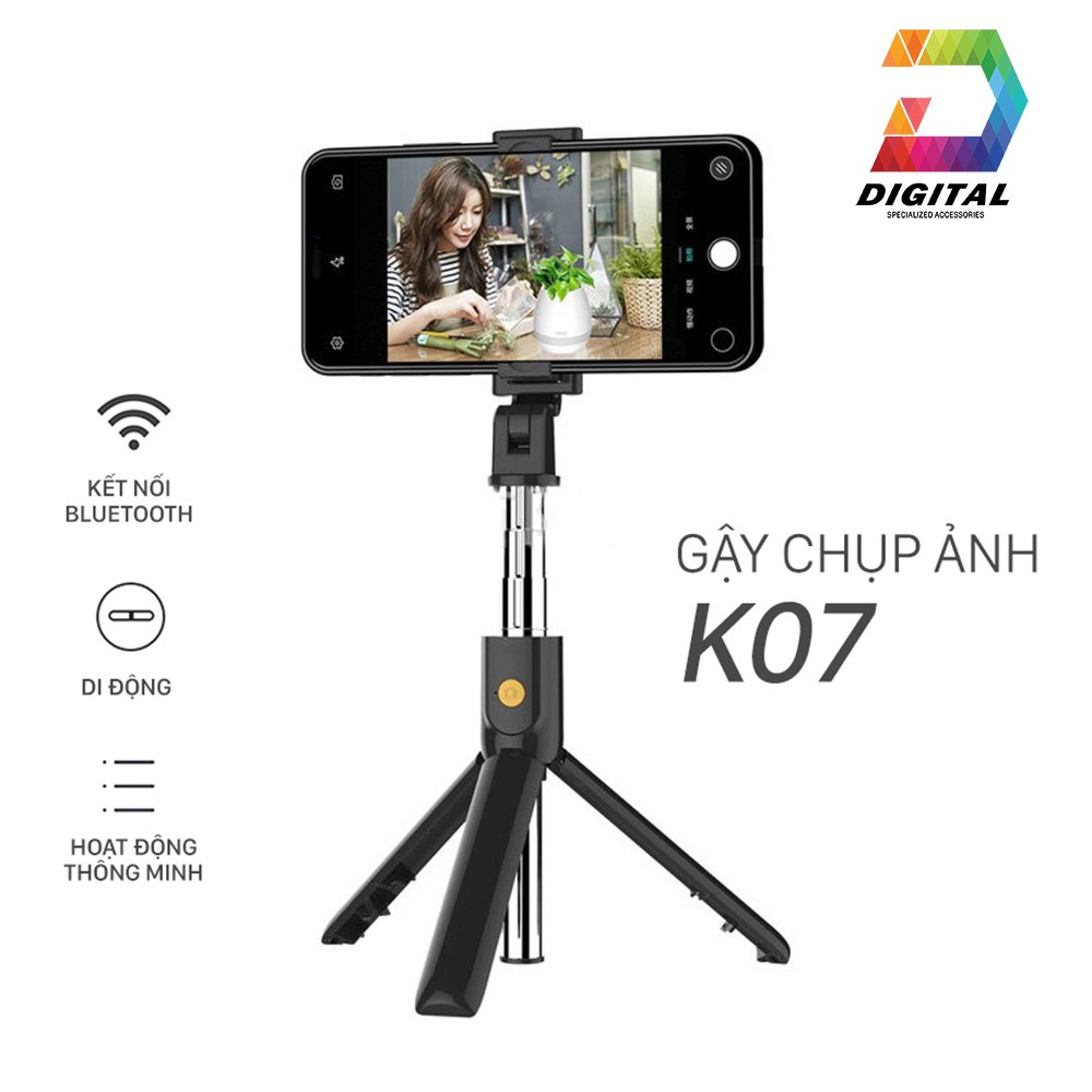 Gậy Selffie Tripod 3 Chân K07 Kết Nối Bằng Bluetooth | BigBuy360 - bigbuy360.vn