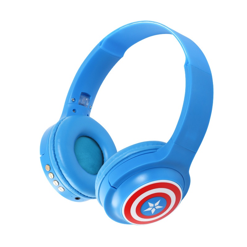 Tai Nghe Bluetooth Không Dây Hình Siêu Anh Hùng Marvel Người Nhện Người Sắt/Captain America
