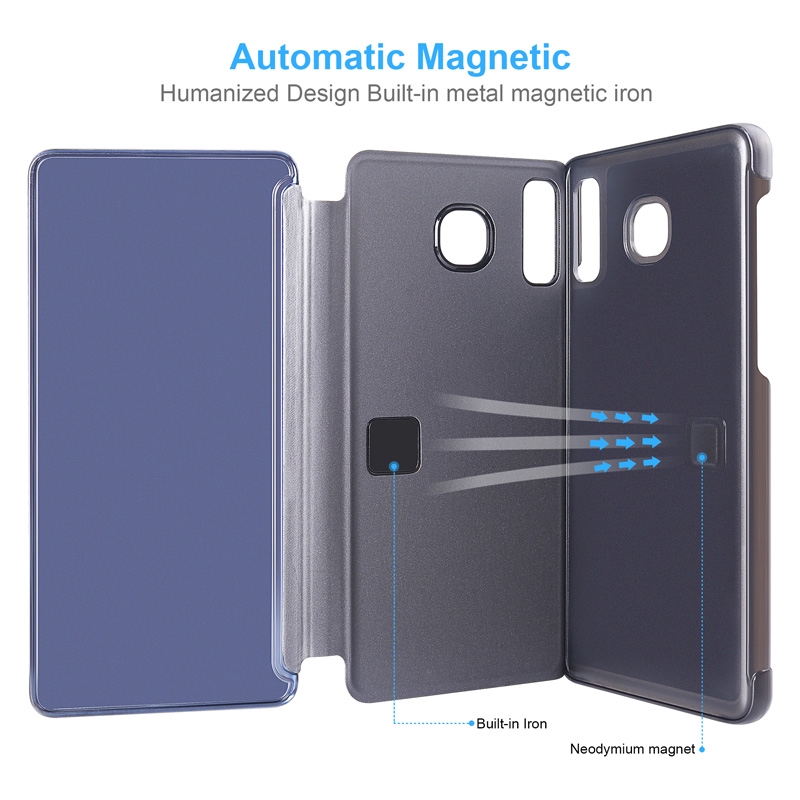 Bao da điện thoại nắp gập tráng gương thông minh thích hợp cho Iphone 6 6s 7 8 Plus X Xs Xr Xs Max Se 2020