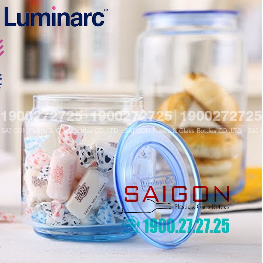 Hũ Gia Vị Thủy Tinh Luminarc Rondo Ice Bluce | Nhiều Dung Tích , Thủy Tinh Cao Cấp