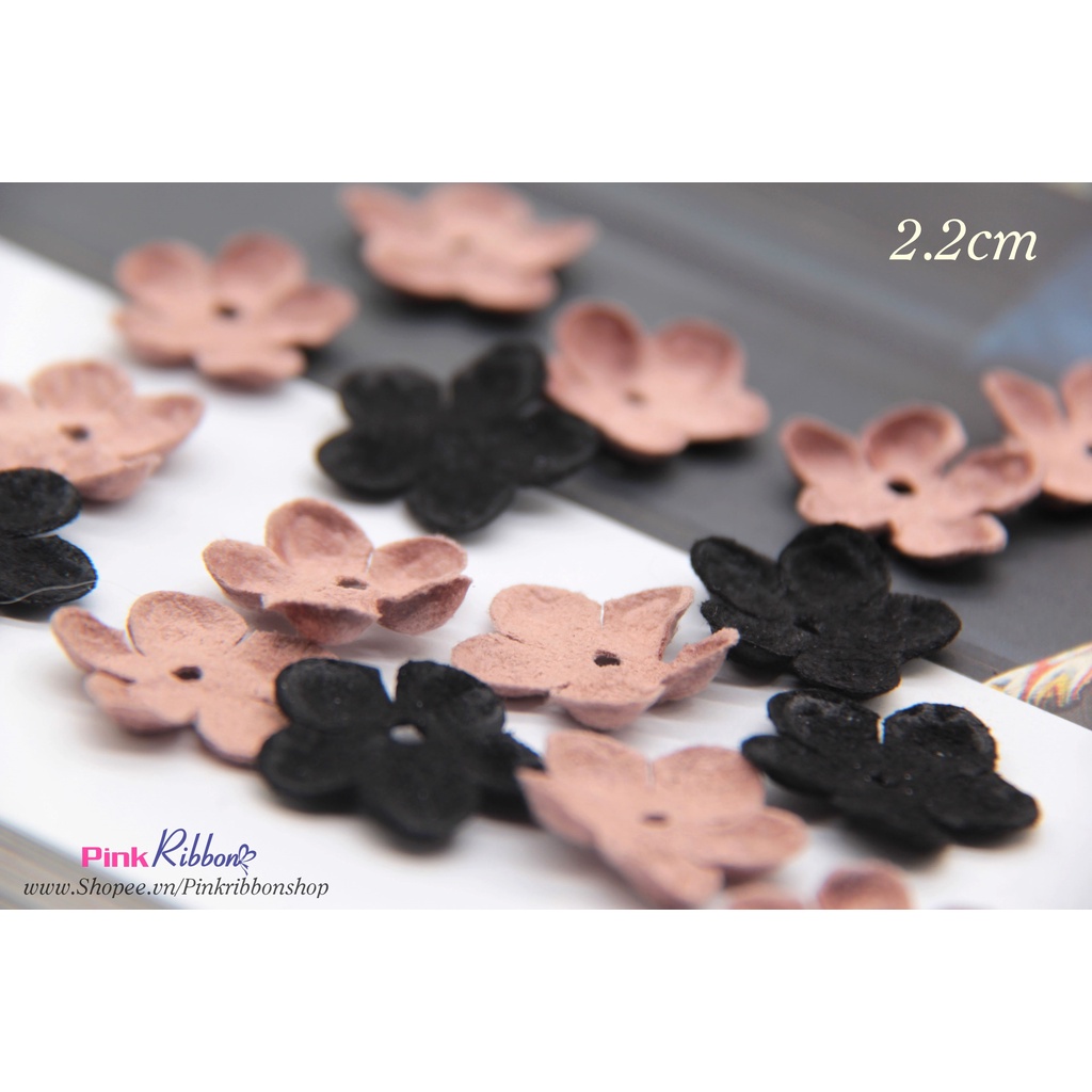 SET 5 CÁNH - Cánh hoa vải da lộn nhí 2.2cm