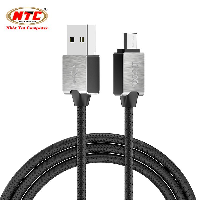 Cáp sạc nhanh và truyền dữ liệu cổng microUSB Hoco U49 Refined steel hỗ trợ QC3.0