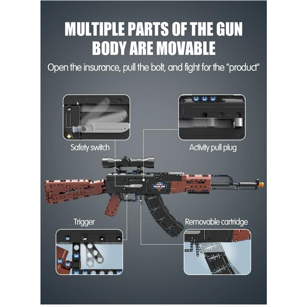 Đồ chơi Lắp ráp Mô hình Cada C61009 SWAT Military WW2 Weapon AK47