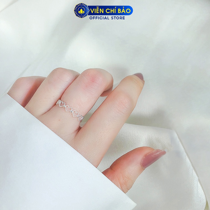 Nhẫn bạc nữ Trái tim Empty Hearts chất liệu bạc 925 thời trang phụ kiện trang sức Viễn Chí Bảo N400786
