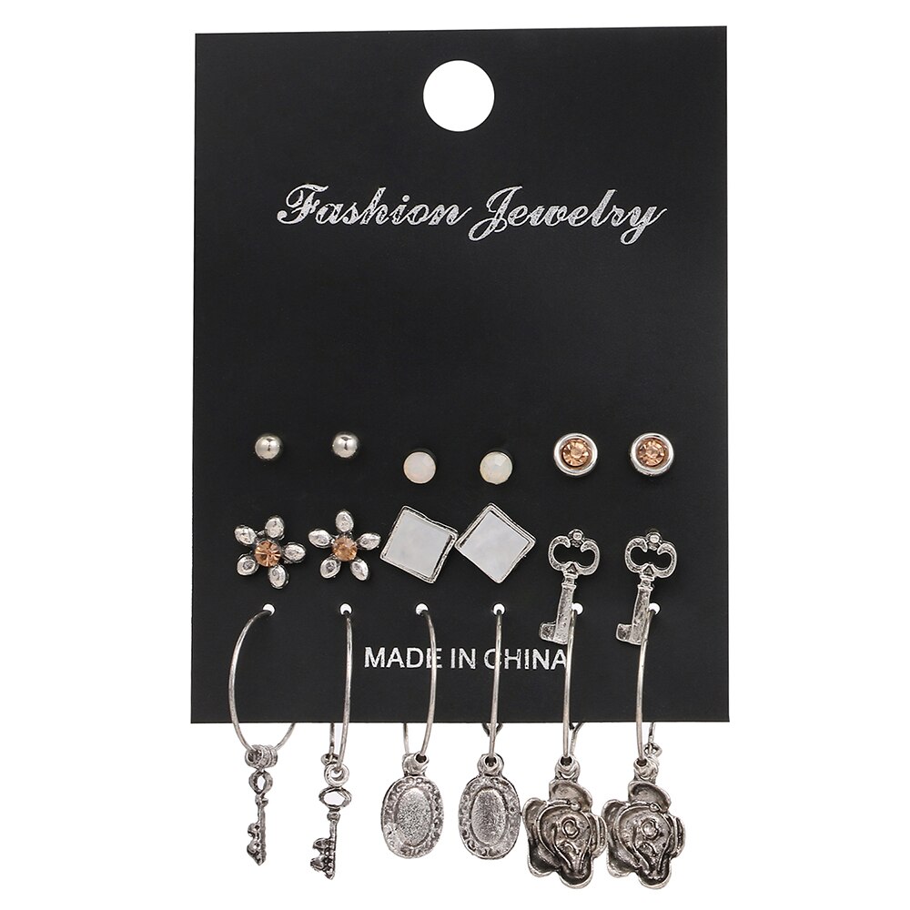 Set Khuyên Tai Kim Loại Phong Cách Boho Cổ Điển Dành Cho Nữ