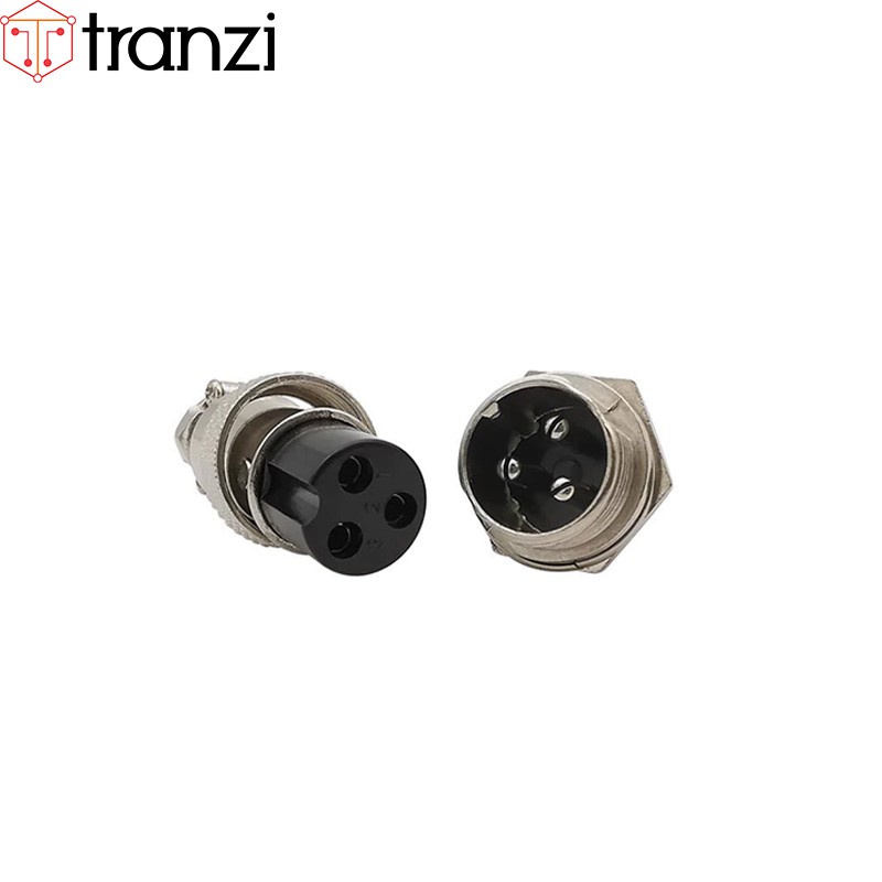 Giắc GX12 3P 12mm bộ đực cái - túi 1 bộ đực cái