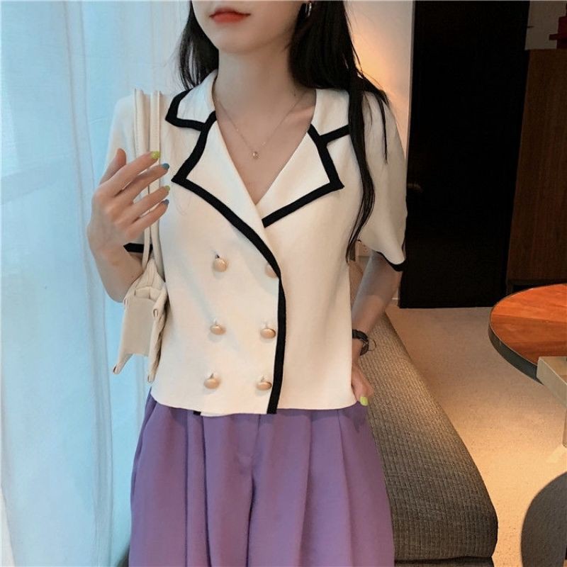 áo dệt kim cổ vest sang trọng ( y hình, có sẵn) | BigBuy360 - bigbuy360.vn