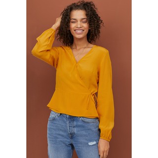 Áo sơ mi đáp vạt chéo HM auth