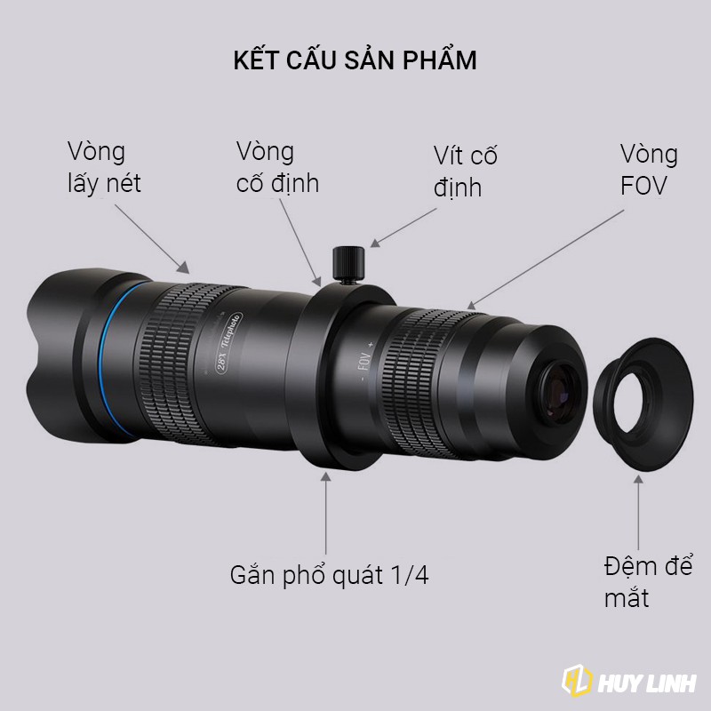 Bộ lens, ống kính tele zoom 28X HD Apexel - Dành cho mọi điện thoại