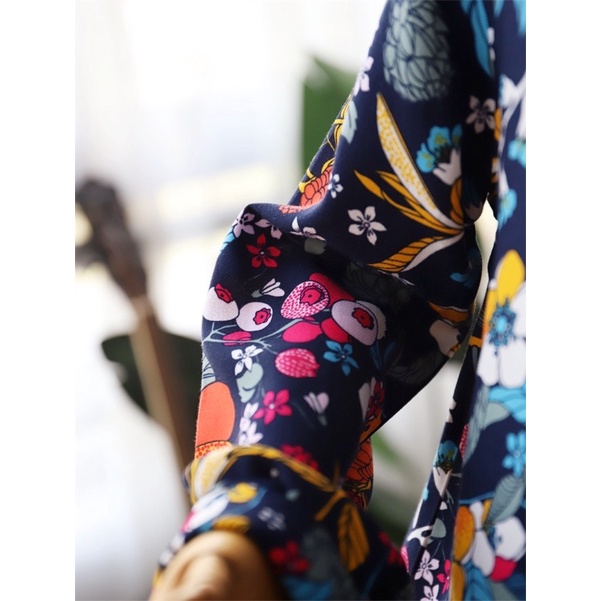 Áo váy bé gái BoBLi 4-10 tuổi  Áo vải hoa phong cách xuất dư 0922