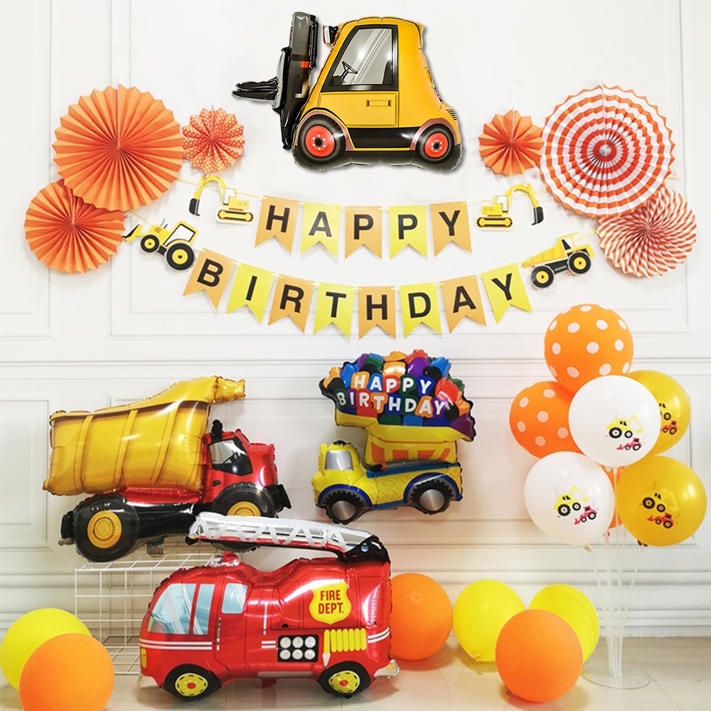 Bong bóng nhôm hình máy xúc dùng trang trí tiệc sinh nhật cho bé