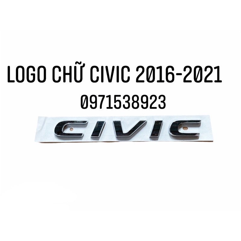 logo CIVIC VTEC TURBO dán đuôi xe civic 2016-2021