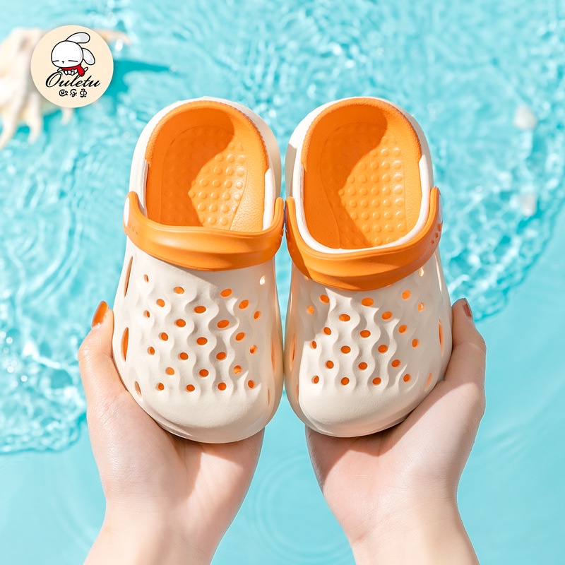 Dép Sandal Đục Lỗ Chống Trượt Thời Trang Đi Biển Mùa Hè Cho Bé