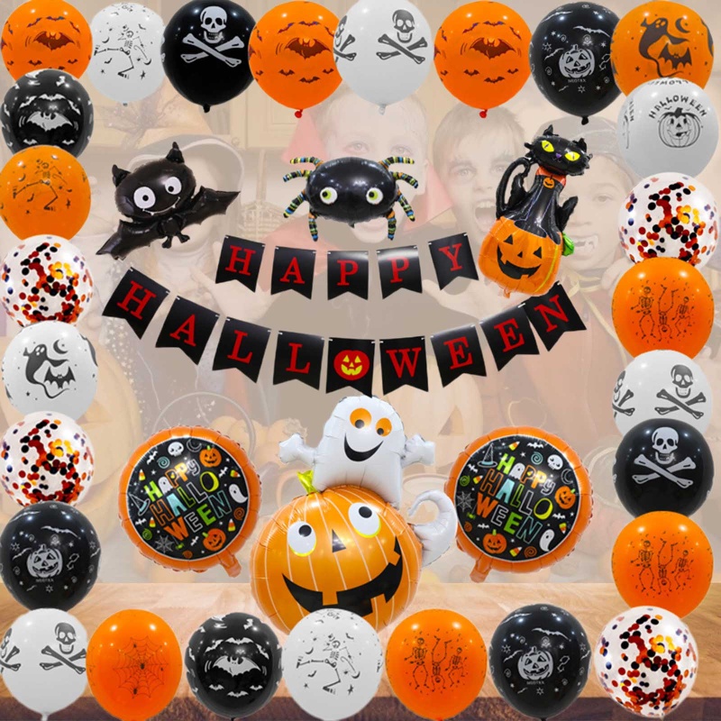Bộ Bong Bóng Kèm Dây Treo Trang Trí Halloween