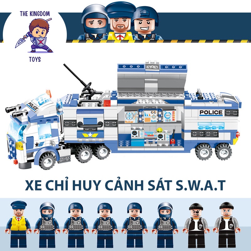 Đồ Chơi Lắp Ráp Mô Hình Cảnh Sát SWAT ROBOT Rô Bốt / Máy Bay Trực Thăng / Xe Chỉ Huy / Cảnh Sát Đặc Nhiệm PX250