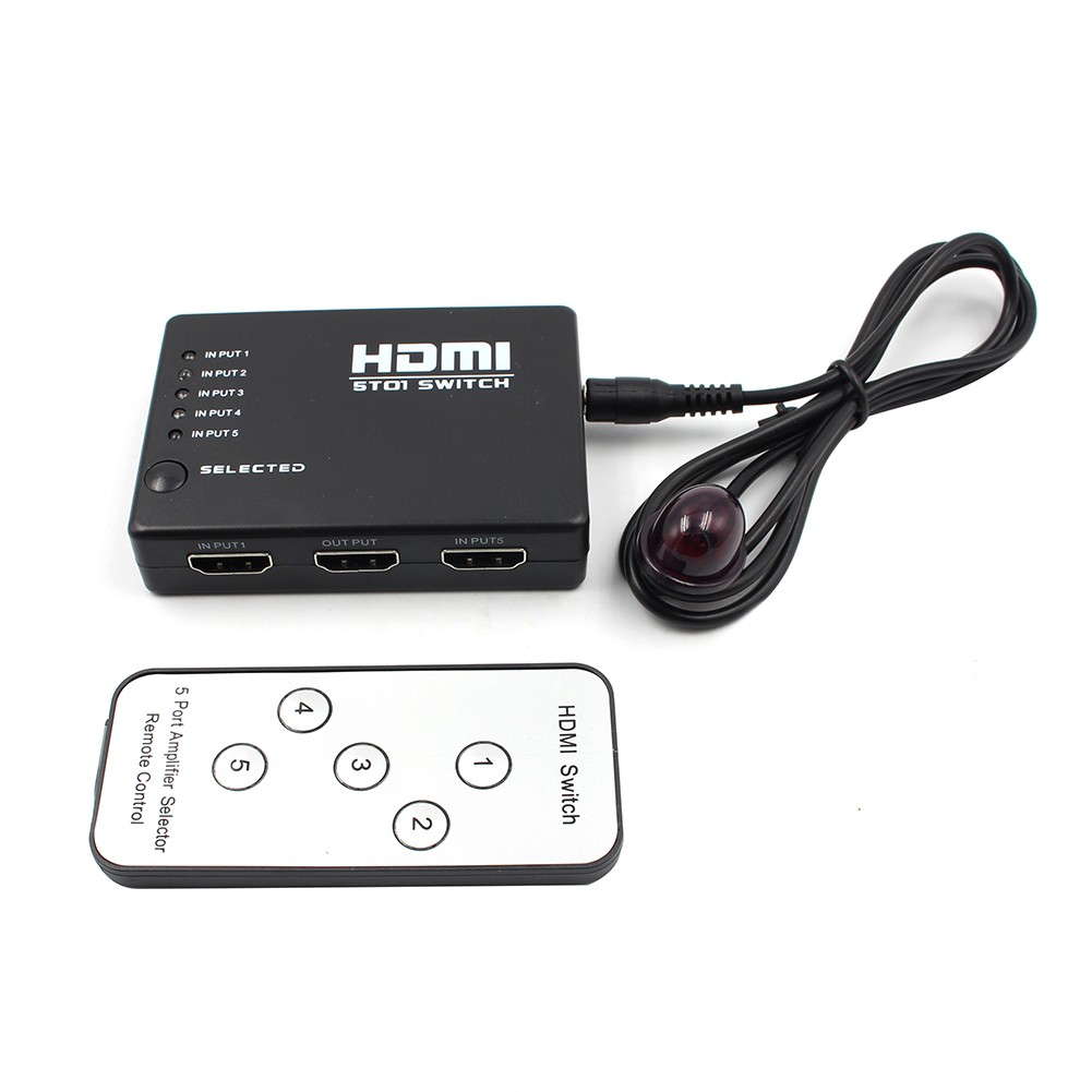 5 Port HDMI 1080P Splitter Switch Selector Switcher Hub with Remote for HDTV