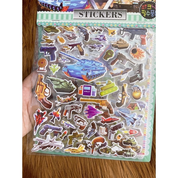 Combo 2 tấm hình dán xe tăng