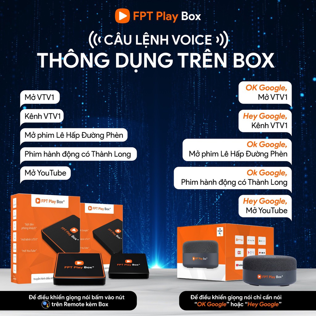 [TRUYỀN HÌNH ĐIỀU KHIỂN GIỌNG NÓI] FPT Play Box+ Mẫu S500 - Đầu Thu Android 10.0 [NEW 100%] Xem Youtube Trên TV Thường