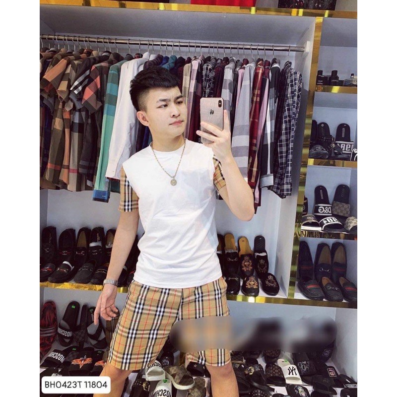 [Hàng đẹp]  Bộ thun nam cộc BBr cổ tròn, chất cotton đẹp | BigBuy360 - bigbuy360.vn