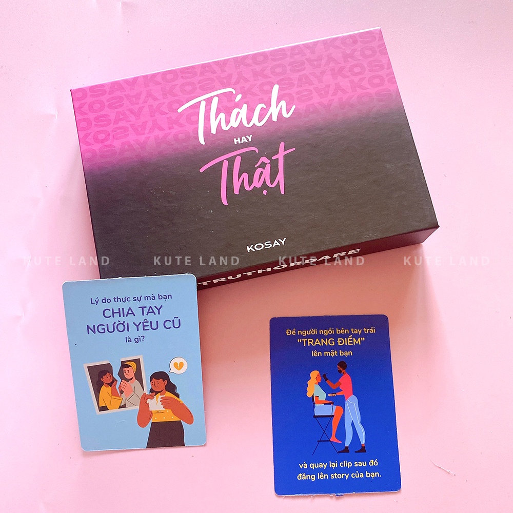 Bộ Bài Huệ Bản Thách Hay Thật 68 Lá Drinking Game KOSAY Gắn Kết Tình Bạn Bùng Nổ Cuộc Vui Ăn Nhậu Uống Rượu Bia TTKOSAY