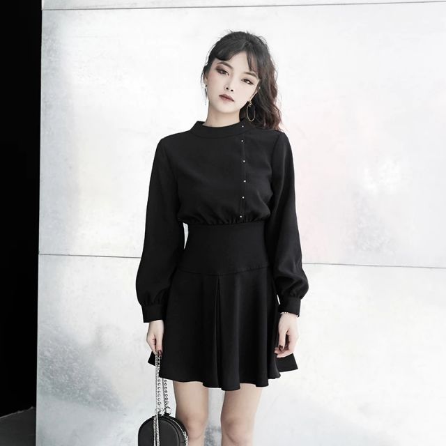 Đầm thiết kế tay bồng eo cao dáng xoè m02 | BigBuy360 - bigbuy360.vn