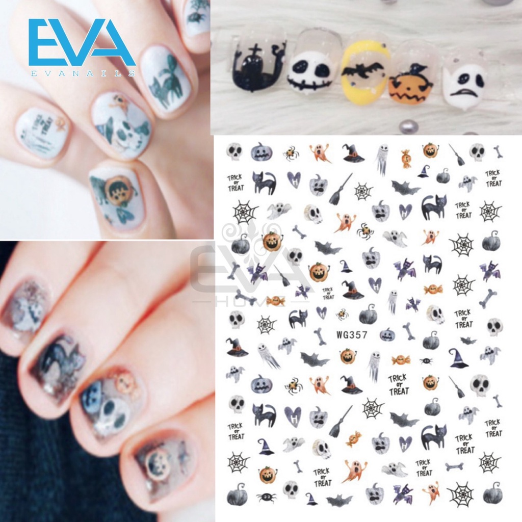 Sticker Dán Móng Tay 3D Trang Trí Chủ Đề Lễ Hội Ma Quỷ Icon Halloween WG358 WG359 WG360