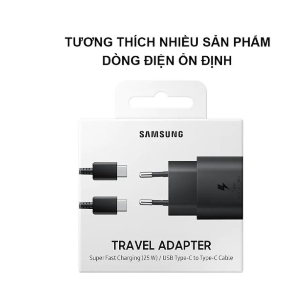 [ BẢO HÀNH 6 THÁNG ] Bộ Adapter Sạc Nhanh Samsung 25W Kèm Cáp USB Type-C to USB Type-C 1m FullBox - Hàng Chính Hãng