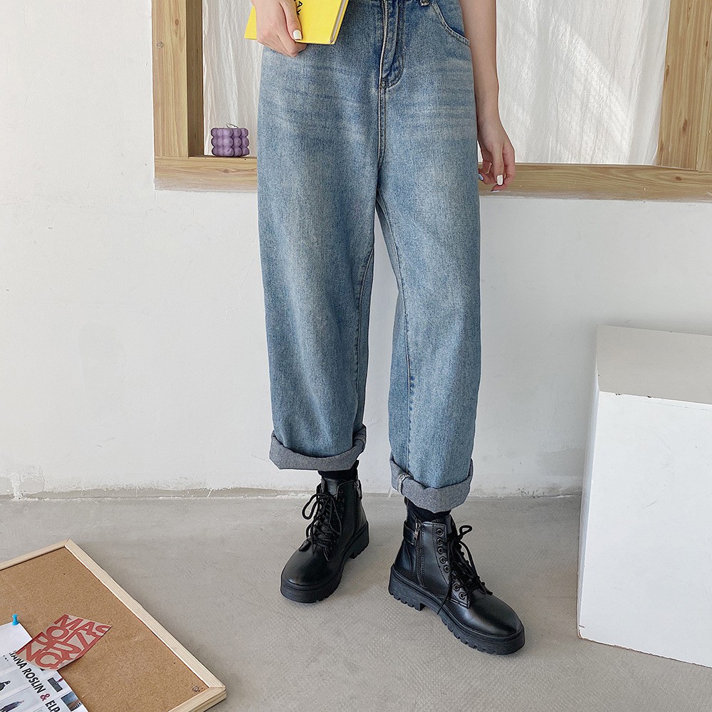 Giày bốt thiết kế phong cách retro xinh xắn thời trang dành cho học sinh sinh viên | BigBuy360 - bigbuy360.vn