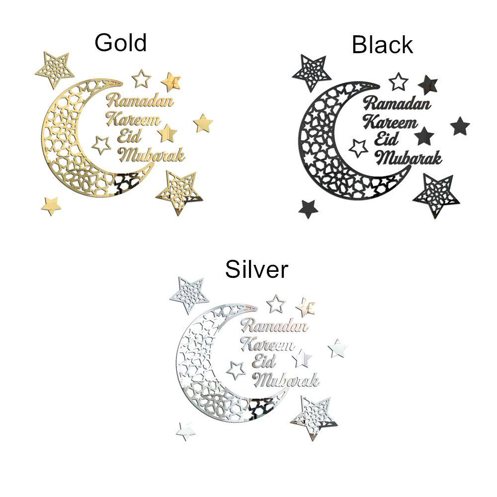 CONOPERY Đề Can Acrylic Dán Tường Họa Tiết Eid Mubarak Ramadan 3D Có Thể Tháo Gỡ