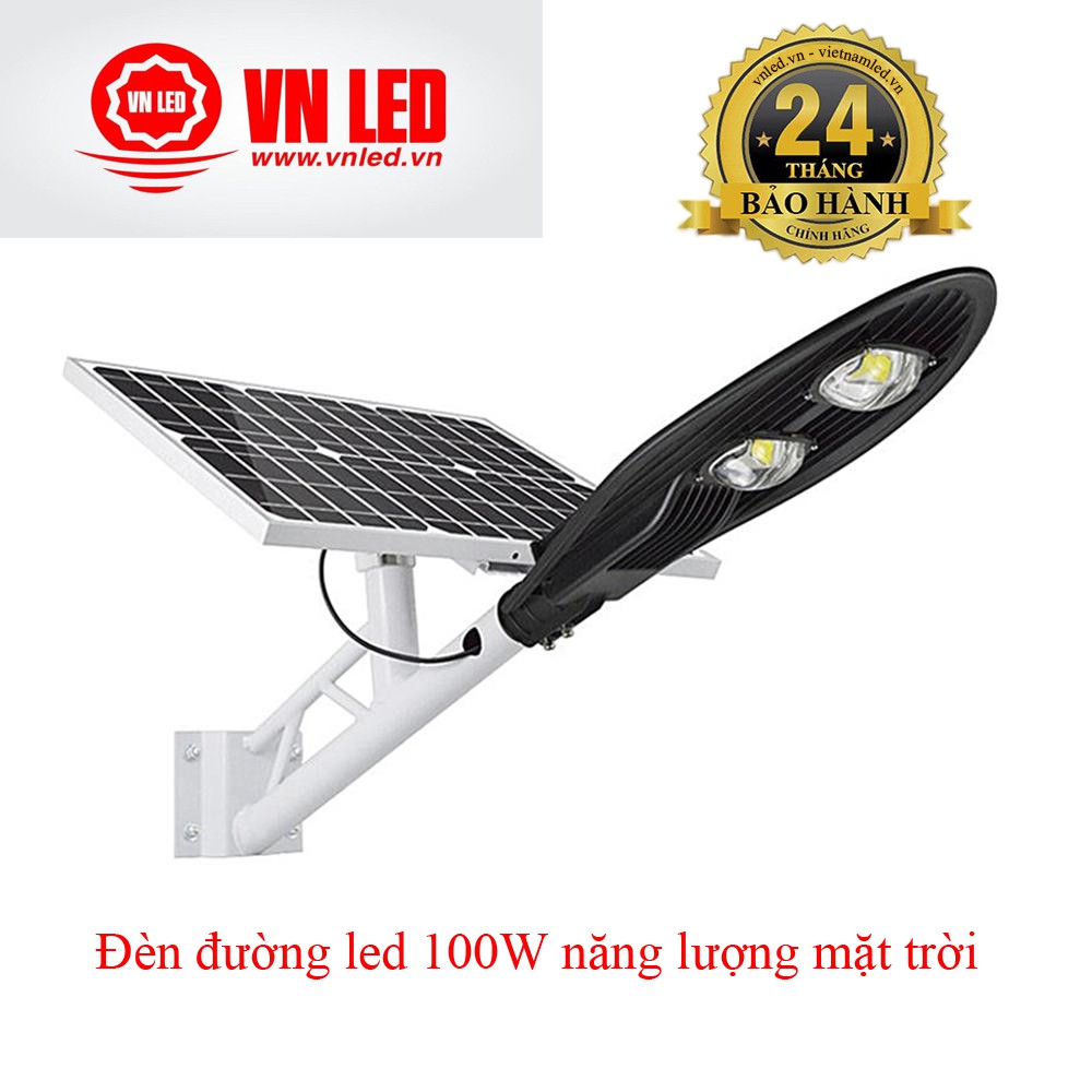 Đèn đường led 100W năng lượng mặt trời Pin 42Ah, 2 mắt led