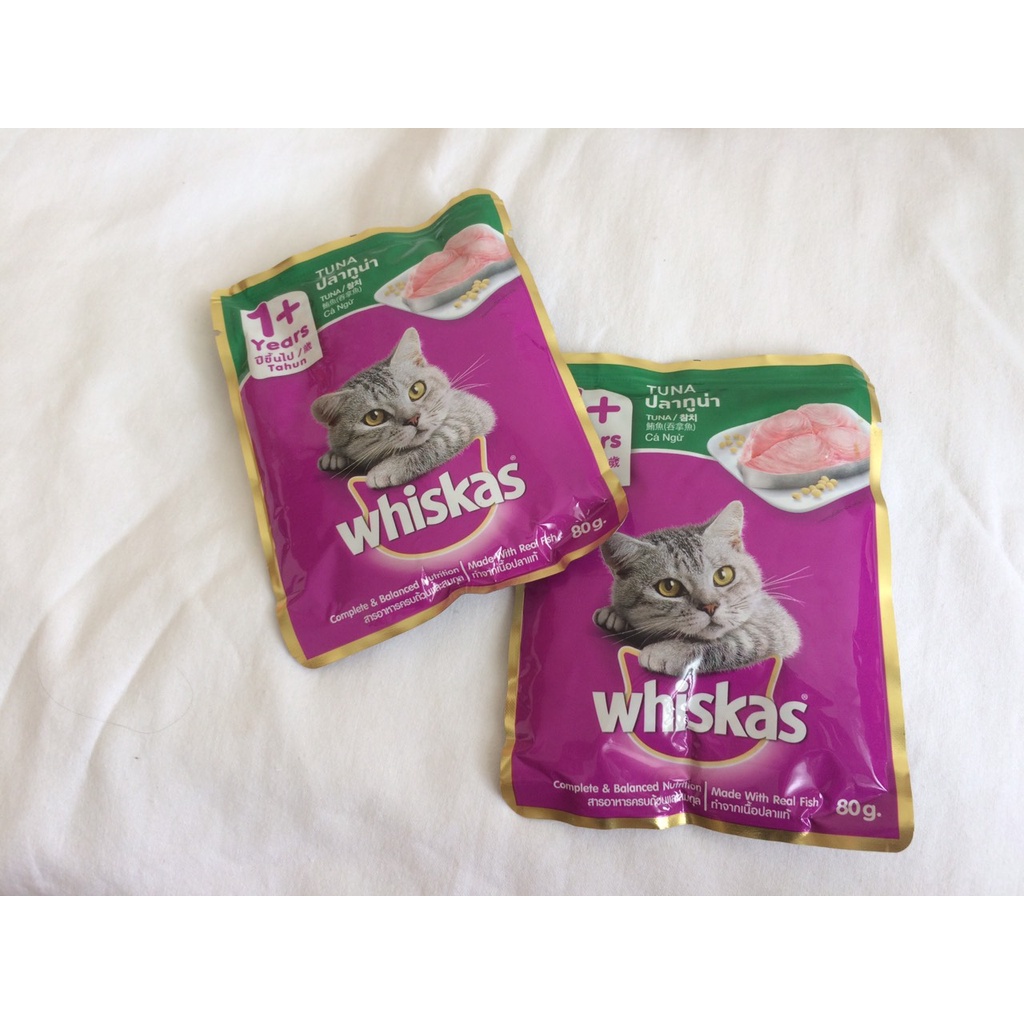 Pate túi cho mèo trưởng thành Whiskas 80g xuất xứ Thái Lan