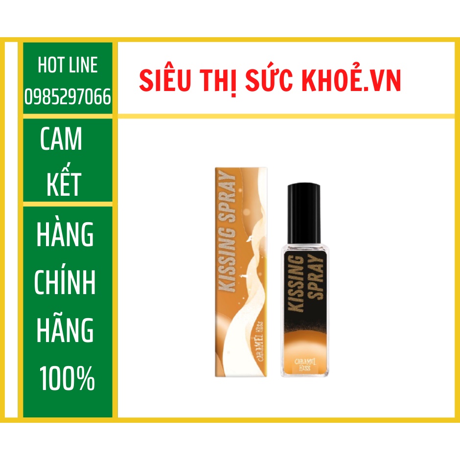 Xịt thơm miệng Kissing Spray hương Caramel Kiss  [CHÍNH HÃNG] nhỏ gọn bỏ túi chai xịt thuỷ tinh 20ml - LOLI &amp; THE WOLF