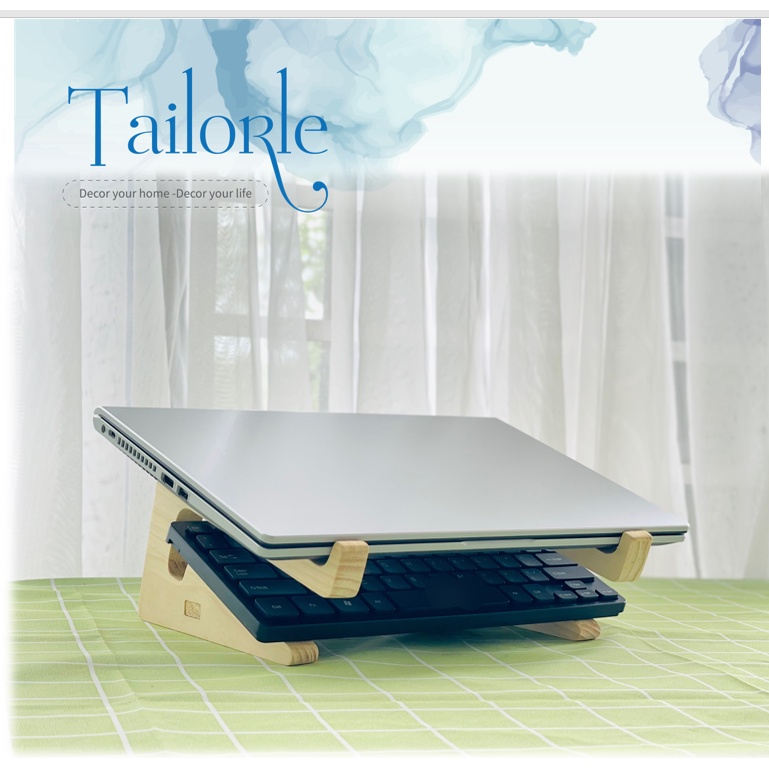 Giá đỡ laptop, kệ laptop tản nhiệt tự nhiên bằng gỗ cho laptop size L