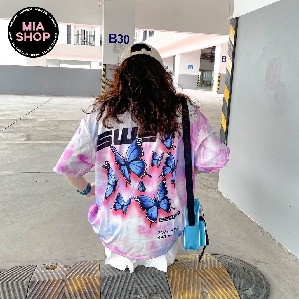 Áo thun tay lỡ MIA, Áo phông nữ form rộng dáng Unisex/Ulzzang, Loang màu mặc lẻ cặp nhóm hình SWE