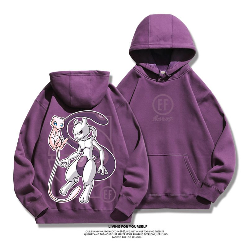 Hot！Pokémon Sweatshirts Joint Pikachu Super Dream Gengar Charmander Squirtle Loose Fleece Lining Hooded Couple Matching Special