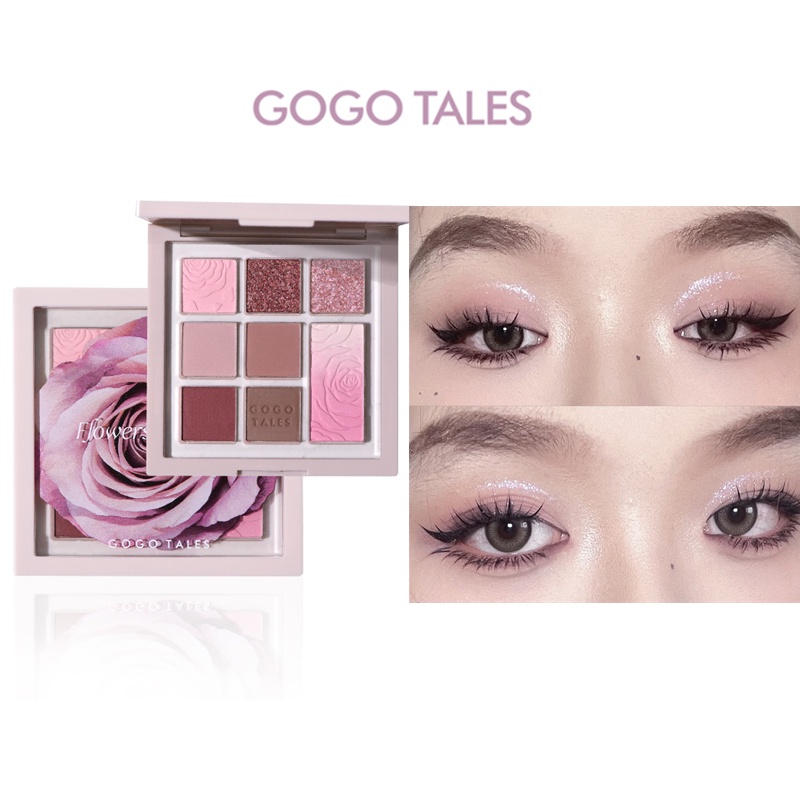 Bảng Phấn Mắt Bắt Sáng GOGO TALES Má Hồng 3 Trong 1 Thương Hiệu